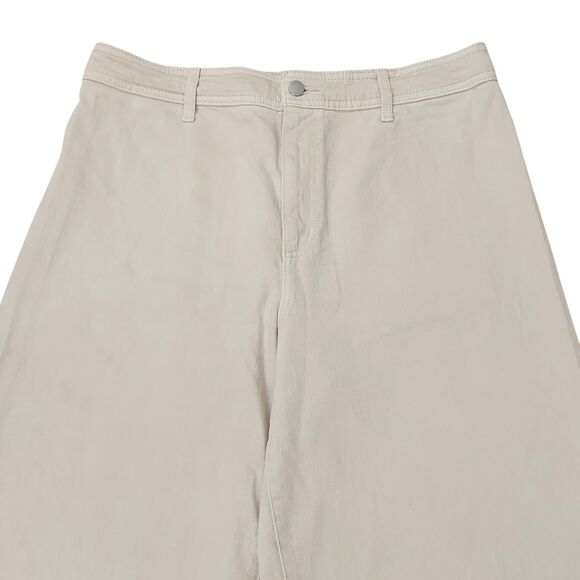 Universal Thread Jeans Womens 14 Beige Wide Leg Ankle High Rise Comfort Denim - Picture 3 of 13